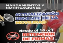 Judiciales realizan retención de firmas en reclamo de urgente aumento de la movilidad