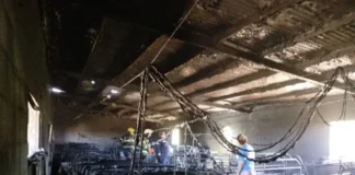 Incendio de galpón en zona rural