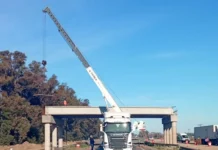 Autovía 5: Comenzó el llenado de la loza del puente cercano a Suipacha