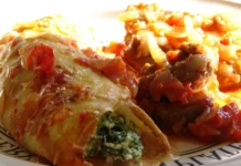 Crepes rellenos con espinaca y ricota