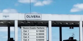 El peaje de Olivera se incrementó un 400 % en los últimos dos años