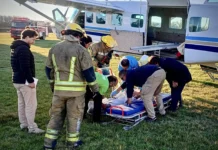 Trasladan en vuelo sanitario a un paciente desde Entre Ríos a Mercedes