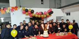 Los Bomberos Voluntarios de Suipacha disfrutaron su noche de fiesta