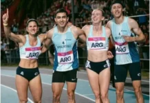 Oro y récord para Elián en el relevo 4 x 400 mixto