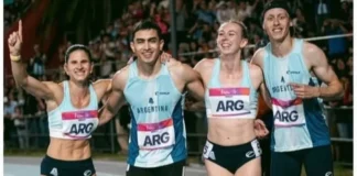 Oro y récord para Elián en el relevo 4 x 400 mixto