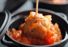 Albóndigas de zanahoria con salsa de pasas de uva